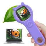 Microscope for Kids - Portable Handheld Magnifying Glass for Kids - Mini Digital Microscope for Kids Educational Science Toys, Christmas Birthday Gifts for Age 3 4 5 6 7 8 Girls&Boys （Purple）