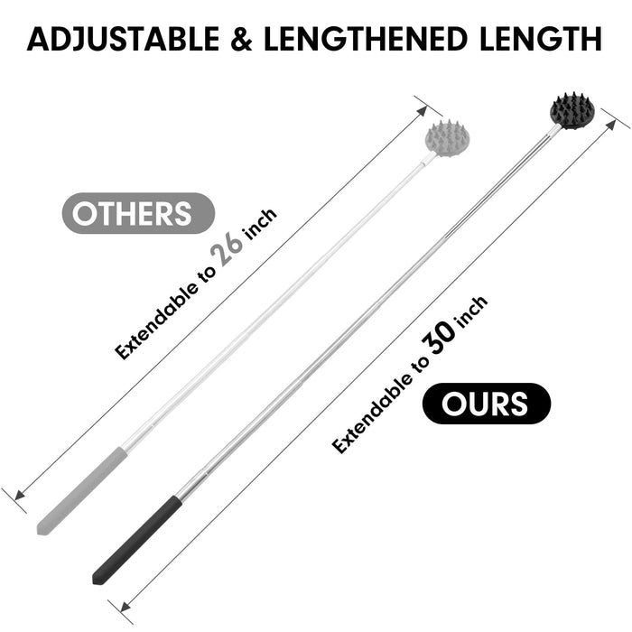 TUKUOS Telescoping Back Scratcher with 3Pcs Detachable Scratching Heads, Stocking Stuffers for Men Back Scratcher for Men/Women,Dual Sides/Paw/Rake Scratcher Christmas Gifts for Men Women