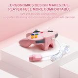 KIWITATA Classic N64 Controller, Retro N64 Wired Joystick Replacement Gamepad Controller for N64 System Video Games Console Pink