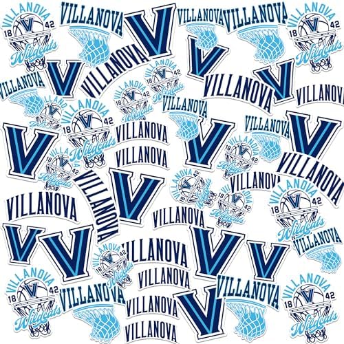Villanova University Basketball Sports 50ct Vinyl Large Deluxe Stickers Variety Pack - Laptop, Water Bottle, Scrapbooking, Tablet, Skateboard, Indoor/Outdoor