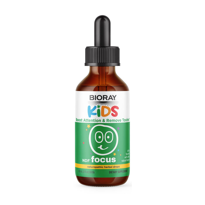 BIORAY Kids NDF Focus, Citrus - 2 fl oz - Supports Cognitive Function, Enhances Clarity & Promotes Steady Energy Levels - Non-GMO, Vegetarian, Gluten Free - 1-2 Month Supply