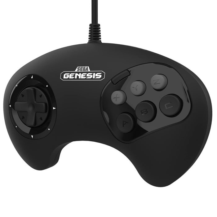 Retro-Bit BIG6 Controller Pad for SEGA Genesis - Original Port - Black