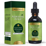 Go Nutrients Adrenal Edge Stress Relief & Cortisol Management Supplement with Astragalus Ginkgo, Eleuthero Supports Healthy Energy Levels, Promotes Restful Sleep & Adrenal Health 2.0 oz. | 48 Servings