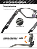 ANYLUV Reading Glasses for Men Blue Light Blocking, Premium Square Computer Mens Reading Glasses (1.5 x) with Al-mg Frame