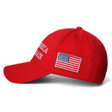 MAGA Hat Trump 2024,Embroidered Make America Great Again Donald Trump Slogan Hat and American Flag Adjustable Baseball Cap (MAGA and Flag Red)