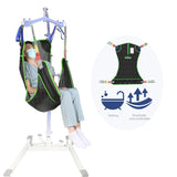 EZ Assistive Universal Full Body Patient Lift Sling, Mesh Fabric Patient Sling Transfer and Bathing aids, 500lb Weight Capacity (Large-Black)