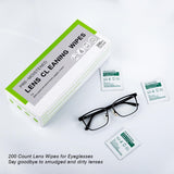 SUMERBOX 300 Count Lens Wipes for Eyeglasses, Pre-Moistened Lens Cleaning Wipes Individually Wrapped, Scratch & Streak-Free Eye Glasses Cleaner for Sunglasses, Computer Screens, Optical Lens