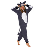 Funziez! Slim Fit Adult Onesie - Animal Halloween Costume - Plush Fruit One Piece Cosplay Suit for Women and Men