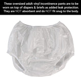 Adult Vinyl Waterproof Pull-On-Cover Incontinence Pants (This is not a Diaper) Extra Waterproof Protection to GO ON TOP of/Together with Diapers & Briefs as Added Leak Resistance (Small (Pack of 6))