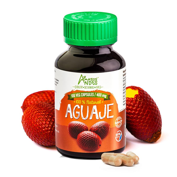 Aguaje Capsules l Buriti 100 Vegan Pills l Female Health Supporter and Powerful Hormone Balancer l Wild Harvested in Peru and sustainably sourced l Non GMO and Gluten Free l Amazon Andes