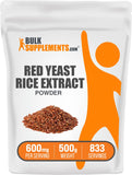 BulkSupplements.com Red Yeast Rice Extract Powder - Red Yeast Rice Supplement, Red Yeast Rice 600 mg - Herbal Supplement, Gluten Free, 600mg per Serving, 500g (1.1 lbs) (Pack of 1)