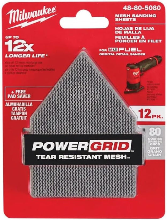 Milwaukee M12 3.75 in. L X 3.625 in. W Aluminum Oxide 120 Grit Medium Sanding Sheet