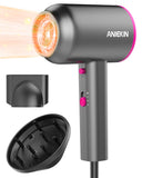 ANIEKIN Hair Dryer, 1875W Ionic Blow Dryer with Diffuser, Professional Portable Hair Dryers & Accessories for Women Curly Hair, Grey
