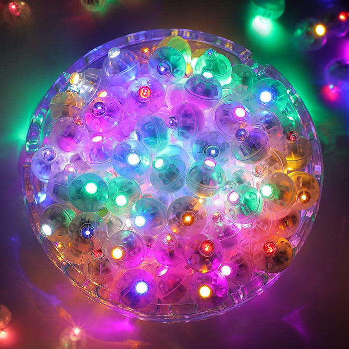 ZGWJ 100PCs Mini Led Lights, Led Balloons Light up Balloons for Party Decorations Neon Party Lights for Paper Lantern Easter Eggs Birthday Party Wedding Halloween Christmas Decoration