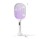 Qualitell Electric Fly Swatter Racket Rechargeable Handheld Bug Zapper 4000V with 2 Stand Base, Large Mosquito Killer with Power Display for Indoor Outdoor