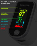 Pulse Oximeter Fingertip - Oxygen Meter Finger Pulse Oximeter - Blood Oxygen Saturation Monitor with Heart Rate and Fast Spo2 Reading, Pulse Ox with TFT Screen, Lanyard (Not include Batteries)