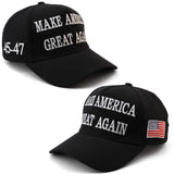 Nigua MAGA Hat, 2PCS 45-47 Trump 2024 Hat Make America Great Again Slogan Baseball Cap