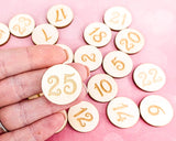 Darina's Crafts Wood advent calendar 1-25 numbers, Wooden advent number tags, Christmas cutouts 25 pieces