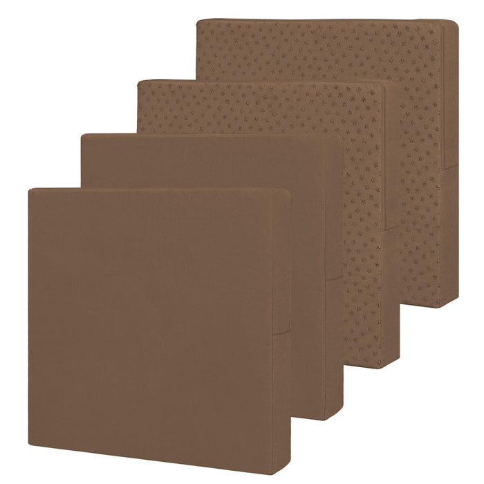 Easy-Going Waterproof Patio Cushion Covers ONLY Cover 22x20x4 inch 4 Pack Replacement Non-Slip Outdoor Seat Cushion Slipcover with Zipper. Brown