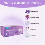 Elzrghs Commode Liners with Absorbent Pads for Bedside Commode, Commode Toilet,50 La-Vender Scented Bedside Commode Liners and 50 Commode Pads