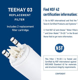 TEEHAY ULTRAWF Frigidaire Water Filter Replacement, Compatible with Frigidaire ULTRAWF, Pure Source Ultra, Kenmore 9999, 469999, 46-9999, A0094E28261 (White, 2 Pack)