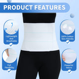 CANMIUS Abdominal Binder Post Surgery Tummy Tuck Belt For Women & Men, Postpartum Belly Band Compression Stomach Wrap, Skin Friendly, Breathable - (45" - 60") 3 Panel - 9" High