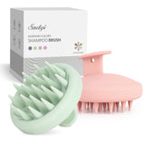 Sndyi Silicone Scalp Massager Shampoo Brush, 2 Pcs Hair Scrubber with Soft Silicone Bristles, Scalp Scrubber/Exfoliator for Dandruff Removal, Wet Dry Scalp Brush for Hair Growth & Scalp Care