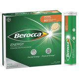 Berocca Brand Vitamin B & C Orange Flavored Effervescent Tablets, 12 Essential Vitamins & Minerals, 60 Count