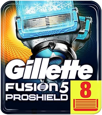 Gillette Fusion5 ProShield Chill Razor Blades for Men, Pack of 8 Refill Blades (Suitable for Mailbox)