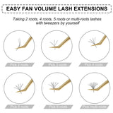 FENSHINE BEAUTY Fenshine Volume Lashes Extensions, Soft Easy Fan Volume Lashes Self Fanning Lashes, Automatic Blooming Flower Lashes for Eyelash Extension Supplies (0.07 D Curl, 8mm)