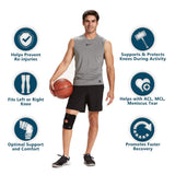 ComfiLife Knee Brace for Knee Pain Relief – Neoprene Knee Brace for Working Out, Running, Injury Recovery – Side Stabilizers – 3 Point Adjustable Compression – Open Patella Support,Non-Slip (X-Large)