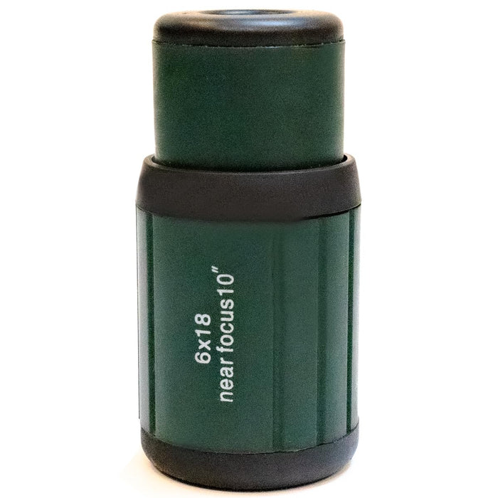 Extra Short Focus(Close-Focus) Monocular with Large FOV Long/Short Distance Viewing Monocular Vision Impairment Low Vision Reading Monocular for Seniors Elderly (6x18mm, Dark Green)