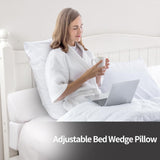 MABOZOO Pillow Wedge for Headboard Gap,Bed Gap Filler Queen Size,Foldable Bed Wedge Pillow for Headboard,White Bed Wedge Gap Filler,Foam Mattress Gap Filler,60"x6"x6"