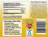 Eden Pond Queen's Magic Bee Pollen (Royal Jelly 1500mg, Propolis 1000mg, Beepollen 750mg) in 3 Daily Capsules, 120 Count
