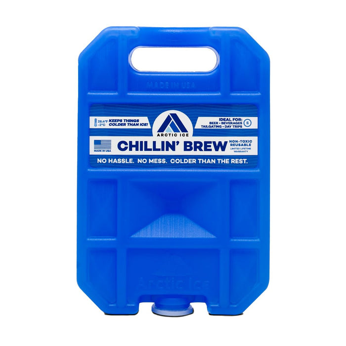 ARCTIC ICE Chillin' Brew Series, Long Lasting Reusable Ice Pack, Blue, Small, 0.75 lb