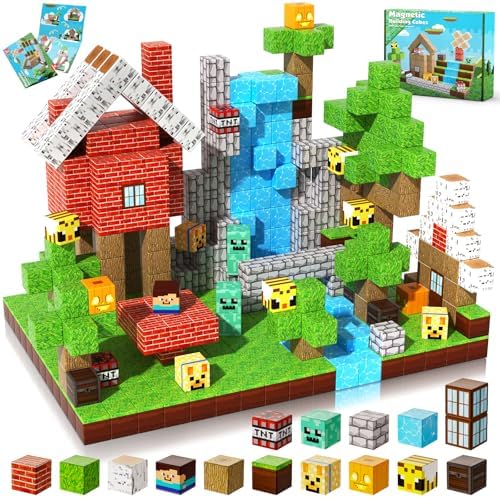 Magnetic Blocks-100PCS Magnetic Building Blocks, Magnetic Tiles Kids Build Cubes 2024 Upgraded STEM Game Toys, Christmas Birthday Gifts for Boys & Girls Ages 3+
