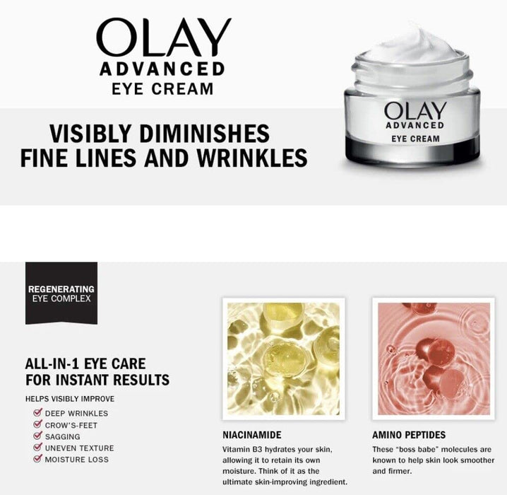 Olay Advanced Eye Cream, 0.5 oz (Pack of 2) (1.0oz)