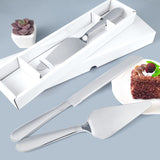 Cake Cutting Set for Wedding, Elegant Cake Knife and Server Set with Thickened Stainless Steel and Rounded Edges, Cake Cutter and Pie Spatula for Birthday Anniversary Christmas Gift Set of 2, Silver