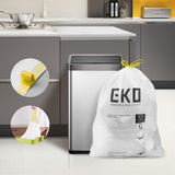 EKO Easy-Dispense Roll of 60 Count Extra-Strong Drawstring Kitchen Trash Bags - 21 Gallon Garbage Bags (79.5L) 60 pack, Code G