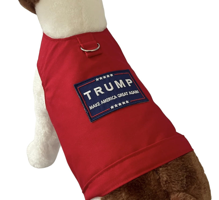 Trump Campaign Merchandise, Red Dog Vest with Embroidered Patch, 5 Stars (XXS, Shirt)