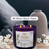 Lavender Vanilla Aromatherapy Candle 3-Wick | Scented Candle for Home | 15.8 oz Large Soy Candle | Relaxing Candle with Long Lasting Fragrance | Decorative Candle Gift for Women