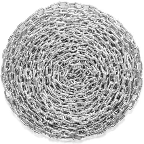 VEVOR Proof Coil Chain, 5/16" x 92', 1667 lbs Safe Working Load, Zinc Plated Proof Tested Coil Chain with Two Quick Links, Galvanized Carbon Steel Link Chain for Towing, Hanging, Camping, Pet Towing