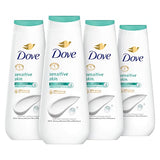 Dove Body Wash Sensitive Skin 4 Count Hypoallergenic, Paraben-Free, Sulfate-Free, Cruelty-Free, Moisturizing Cleanser Effectively Washes Away Bacteria While Nourishing Skin 20 oz