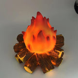 Gnurhok Fake Campfire Night Light, 3D LED Fake Fire Pit Firewood Lamp, Small Electric Faux Fireplace Logs Night Lights, Halloween Christmas Festival Party Decorations for Bar Home Garden Yard