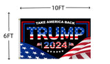 President Trump 2024 Flag 6X10 FT, Outdoor Polyester Flags, Double Stitched Trump Take America Back Flags with Brass Grommets and Stronger Header. (6X10)