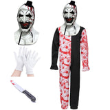 shyhand Kids Terrifier Costume Art The Clown Costume Mask Horror Terrify Halloween Cosplay Costume for Boys Girls 4-14 Years