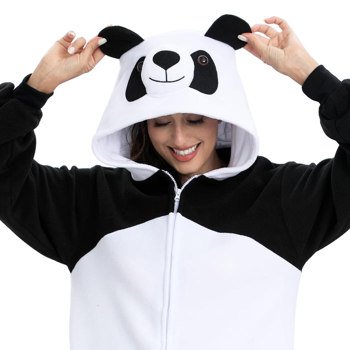 NAITOKE Adult Animal Onesie Halloween Costume Cosplay One-Piece Pajamas Women Man Teens Black