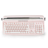 YUNZII ACTTO B503 Wireless Typewriter Keyboard, Retro Bluetooth Aesthetic Keyboard with Integrated Stand for Multi-Device (B503, Baby Pink)