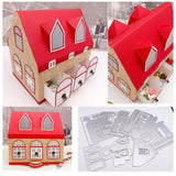 Alinacutle 1SET 3D Villa House Gift Box Dies Metal Cutting Die Cut for Christmas Advent Calendar Boxes with Drawers and Numbers Dies DIY Countdown Paper Craft Template Handmade Gifts Boxes