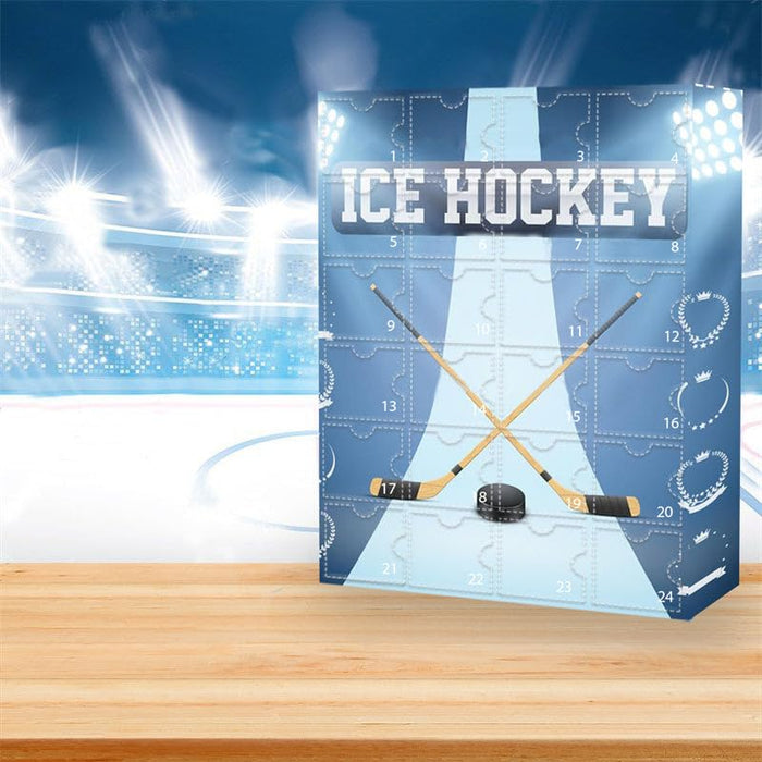 Hockey Advent Calendar 2024- The One With 24 Little Doors, Holiday Gift 24 Day Countdown,Ice Ball Decoration Miniature Keepsake for Home Classroom Christmas Decoration